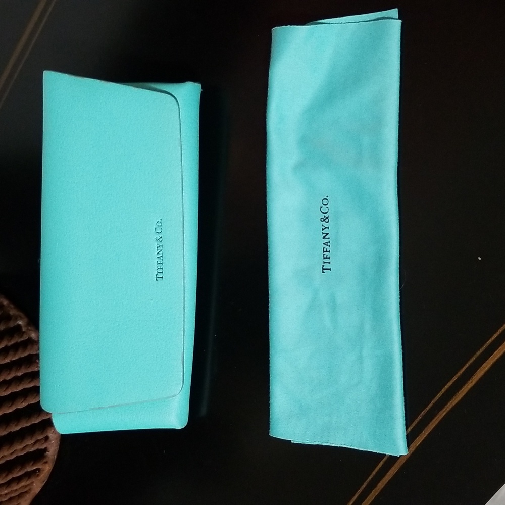 Tiffany & Co. Blue (1) Empty Sunglasses Case & (1) Empty Eyeglasses & Cloth. - Picture 7 of 13